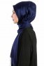 Verda Marinblå Satin Hijab Sjal Madame Polo 130013-3