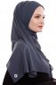 Yara - Anthrazit Praktisch Fertig Crepe Hijab