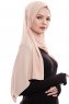 Yara - Beige Praktisch Fertig Crepe Hijab