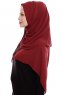 Yara - Bordeaux Praktisch Fertig Crepe Hijab
