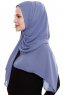 Yara - Indigo Praktisch Fertig Crepe Hijab