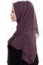 Yara - Lila Praktisch Fertig Crepe Hijab