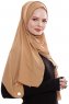 Yara - Leichtes Karamell Praktisch Fertig Crepe Hijab