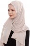 Yara - Helltaupe Praktisch Fertig Crepe Hijab
