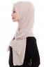 Yara - Helltaupe Praktisch Fertig Crepe Hijab