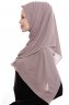 Yara - Dunkeltaupe Praktisch Fertig Crepe Hijab
