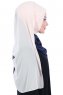 Ylva - Beige & Navy Blau Praktisch Chiffon Hijab