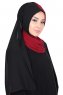 Ylva - Bordeaux & Schwarz Praktisch Chiffon Hijab