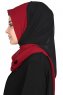 Ylva - Bordeaux & Schwarz Praktisch Chiffon Hijab