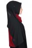 Ylva - Bordeaux & Schwarz Praktisch Chiffon Hijab