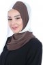 Ylva - Braun & Creme Praktisch Chiffon Hijab