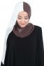 Ylva - Braun & Creme Praktisch Chiffon Hijab