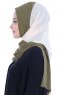 Ylva - Khaki & Beige Praktisch Chiffon Hijab