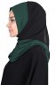 Ylva - Dunkelgrün & Schwarz Praktisch Chiffon Hijab