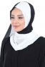 Ylva - Weiß & Schwarz Praktisch Chiffon Hijab