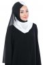 Ylva - Weiß & Schwarz Praktisch Chiffon Hijab