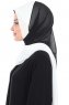 Ylva - Weiß & Schwarz Praktisch Chiffon Hijab