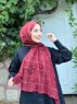 Zakiyah - Bordeaux Gemustert Baumwolle Hijab
