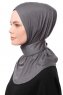 Zeliha - Dunkelgrau Praktisch Viscose Hijab