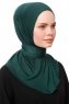 Zeliha - Dunkelgrün Praktisch Viscose Hijab