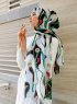 Zerline - Grün Gemustertes Hijab - Sal Evi