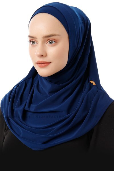 Esma - Leichte Navy Blau Amira Hijab - Firdevs