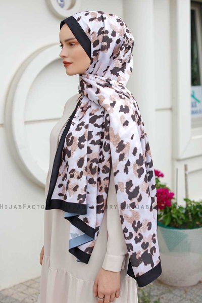 Leopard Gemusterter Twill Hijab - Sal Evi