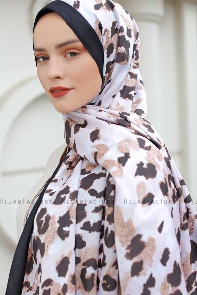 Leopard Gemusterter Twill Hijab - Sal Evi