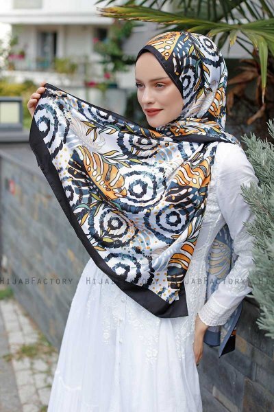 Palme Gemusterter Twill Hijab - Sal Evi