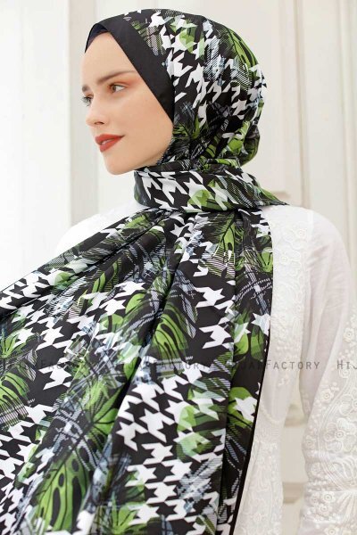Wald Gemusterter Twill Hijab - Sal Evi