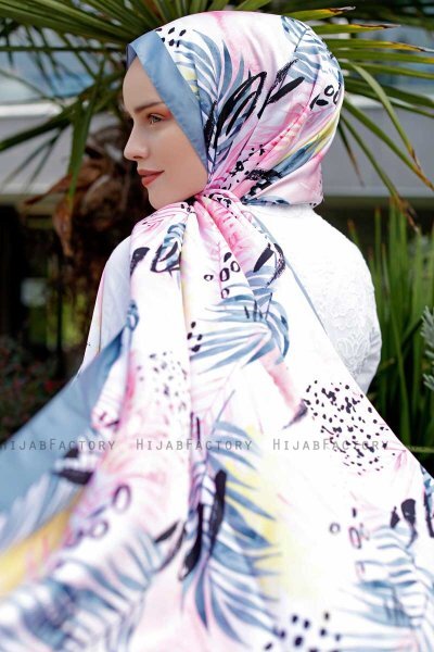 Pink Breeze Gemusterter Twill Hijab - Sal Evi