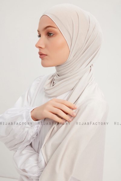 Sibel - Bone Grey Jersey Hijab