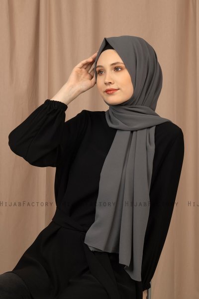 Yildiz - Grau Crepe Chiffon Hijab