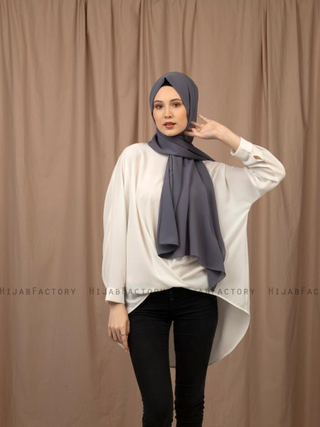 Yildiz - Anthrazit Crepe Chiffon Hijab