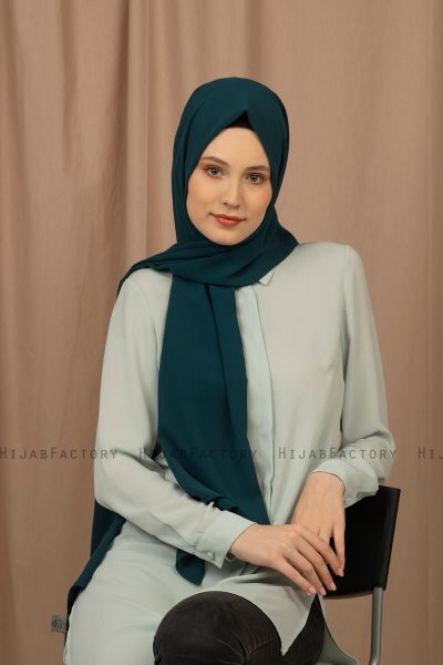 Yildiz - Dunkelgrün Crepe Chiffon Hijab