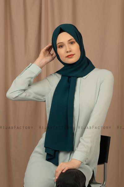 Yildiz - Dunkelgrün Crepe Chiffon Hijab
