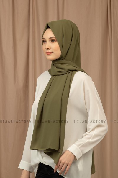 Yildiz - Olivgrün Crepe Chiffon Hijab