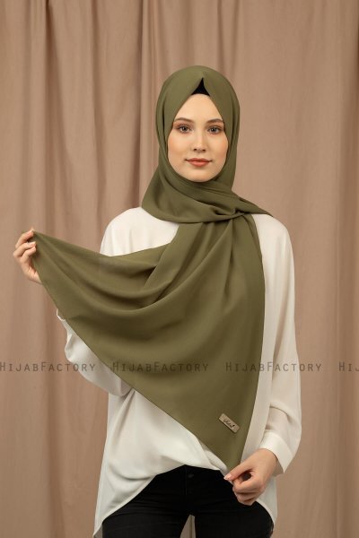 Yildiz - Olivgrün Crepe Chiffon Hijab