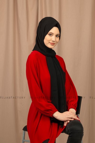 Yildiz - Schwarz Crepe Chiffon Hijab