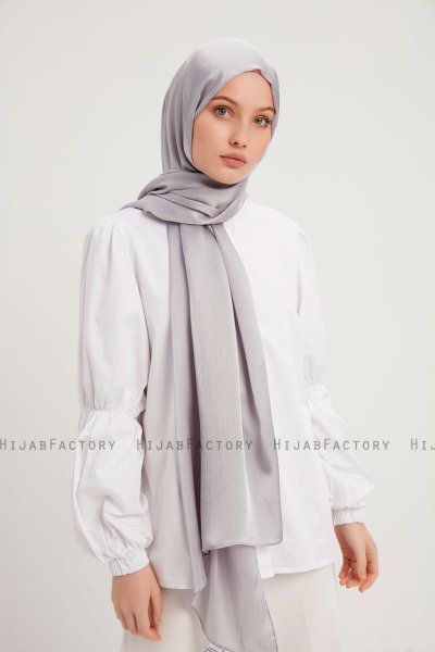 Berrak - Hellgrau Janjanli Hijab