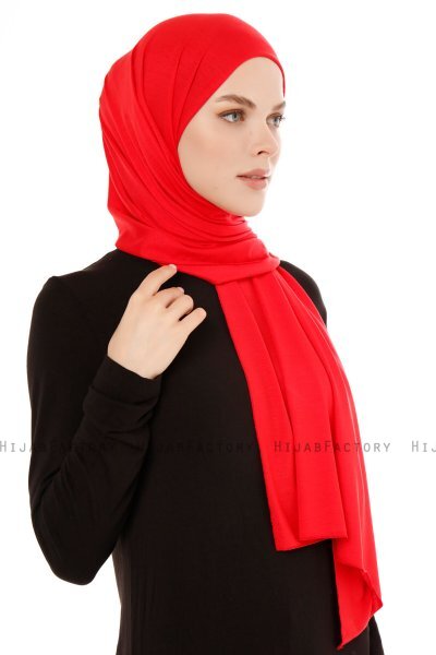 Melek - Rot Premium Jersey Hijab - Ecardin