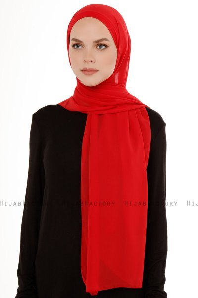 Derya - Rot Praktisch Chiffon Hijab