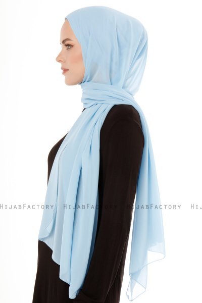 Derya - Hellblau Praktisch Chiffon Hijab
