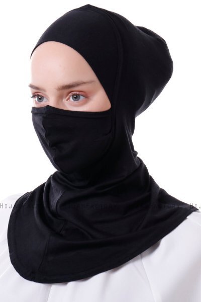 Damla - Schwarz Ninja Hijab Maske Untertuch