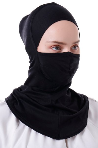 Damla - Schwarz Ninja Hijab Maske Untertuch