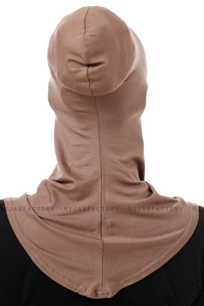 Damla - Dunkeltaupe Ninja Hijab Maske Untertuch