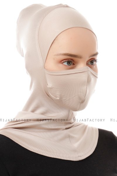 Damla - Helltaupe Ninja Hijab Maske Untertuch
