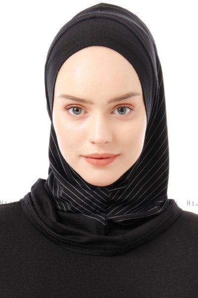Babe Plain - Schwarz & Hellgrau One-Piece Al Amira Hijab