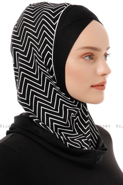 Silva Cross - Schwarz & Weiß One-Piece Al Amira Hijab