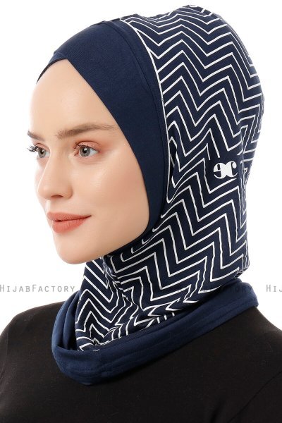 Silva Cross - Navy Blau One-Piece Al Amira Hijab